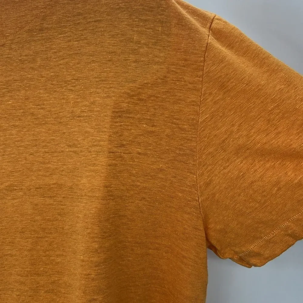 Banana Republic orange 100% linen short sleeve shirt